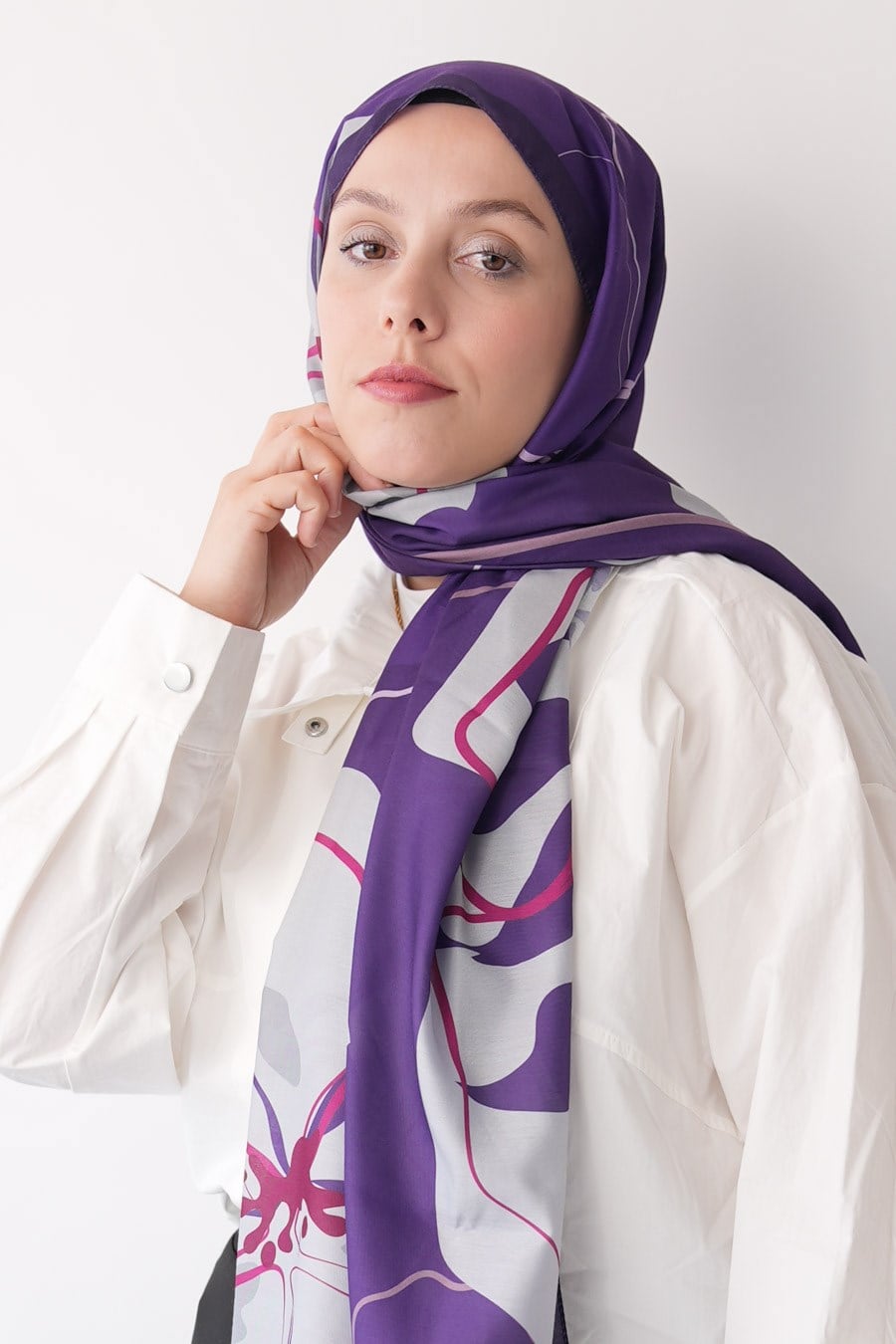Violet Desen Soft Şal Mor