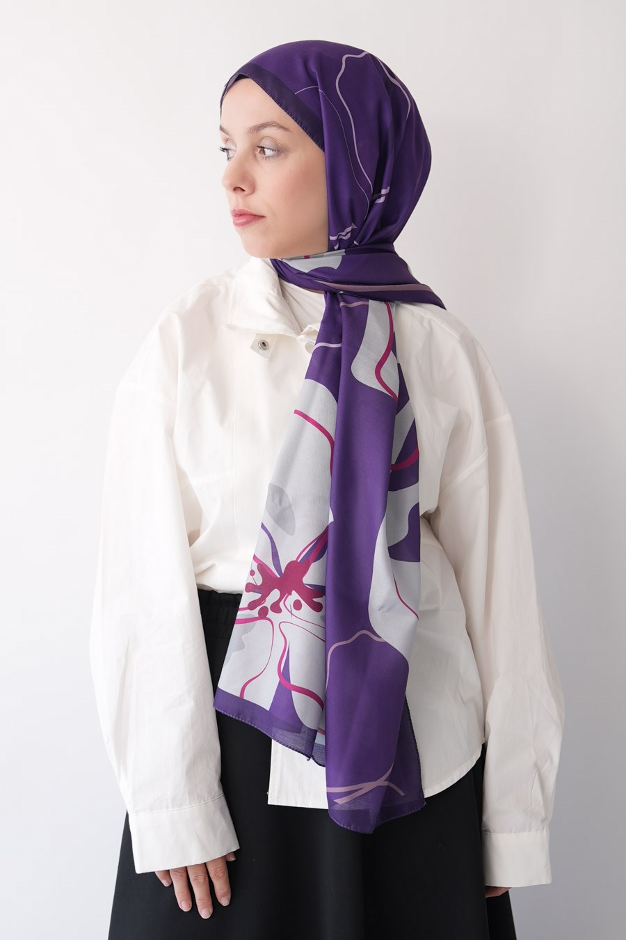 Violet Desen Soft Şal Mor