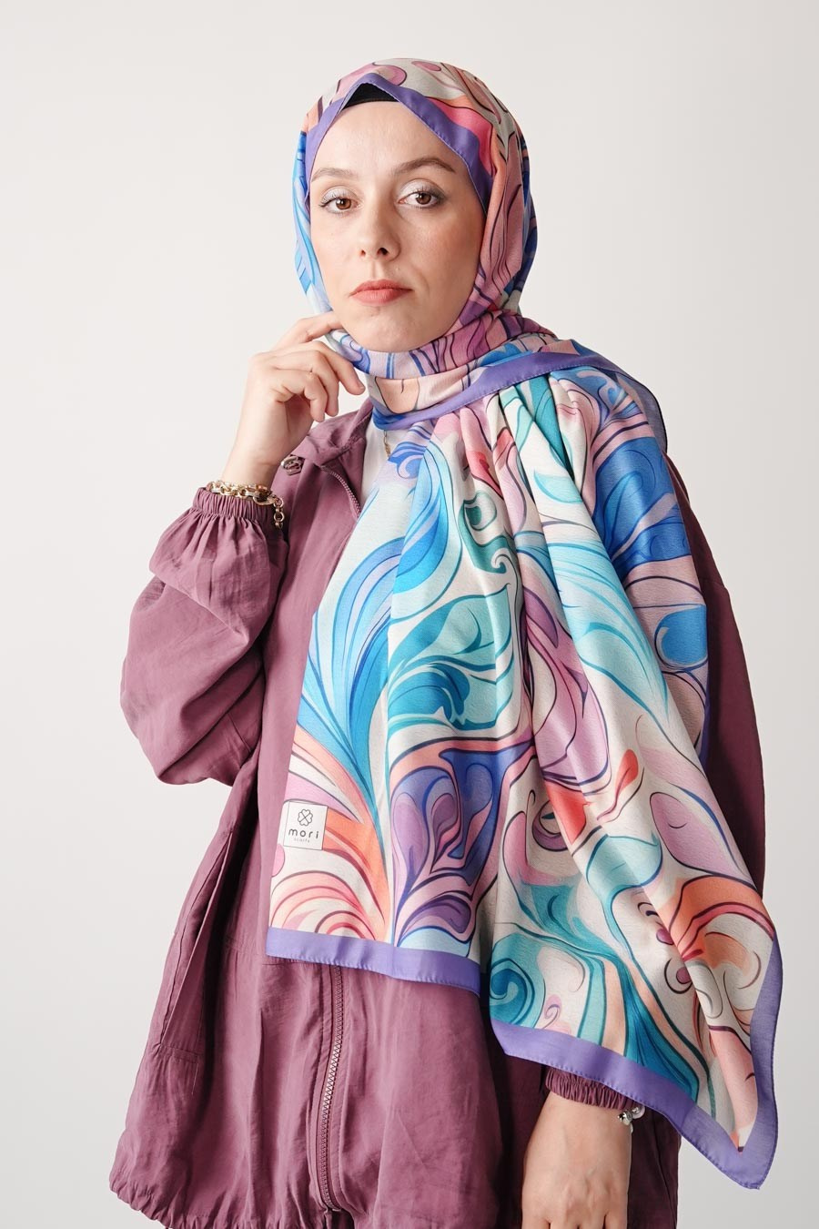 Water Dance Desen Soft Şal Lila