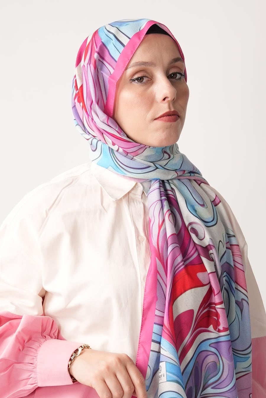 Water Dance Desen Soft Şal Pembe