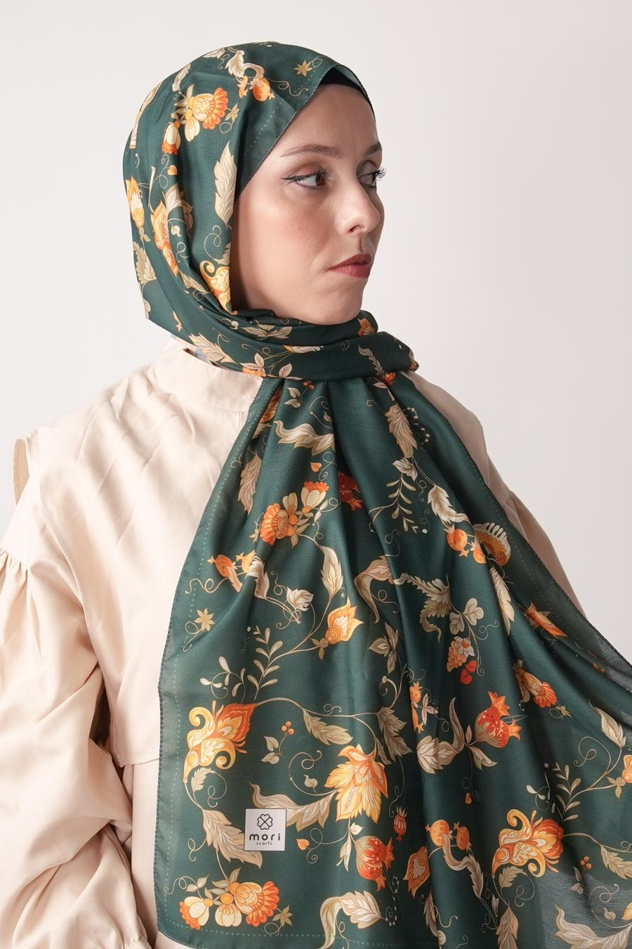 Wild Bloom Desen Soft Şal Yeşil