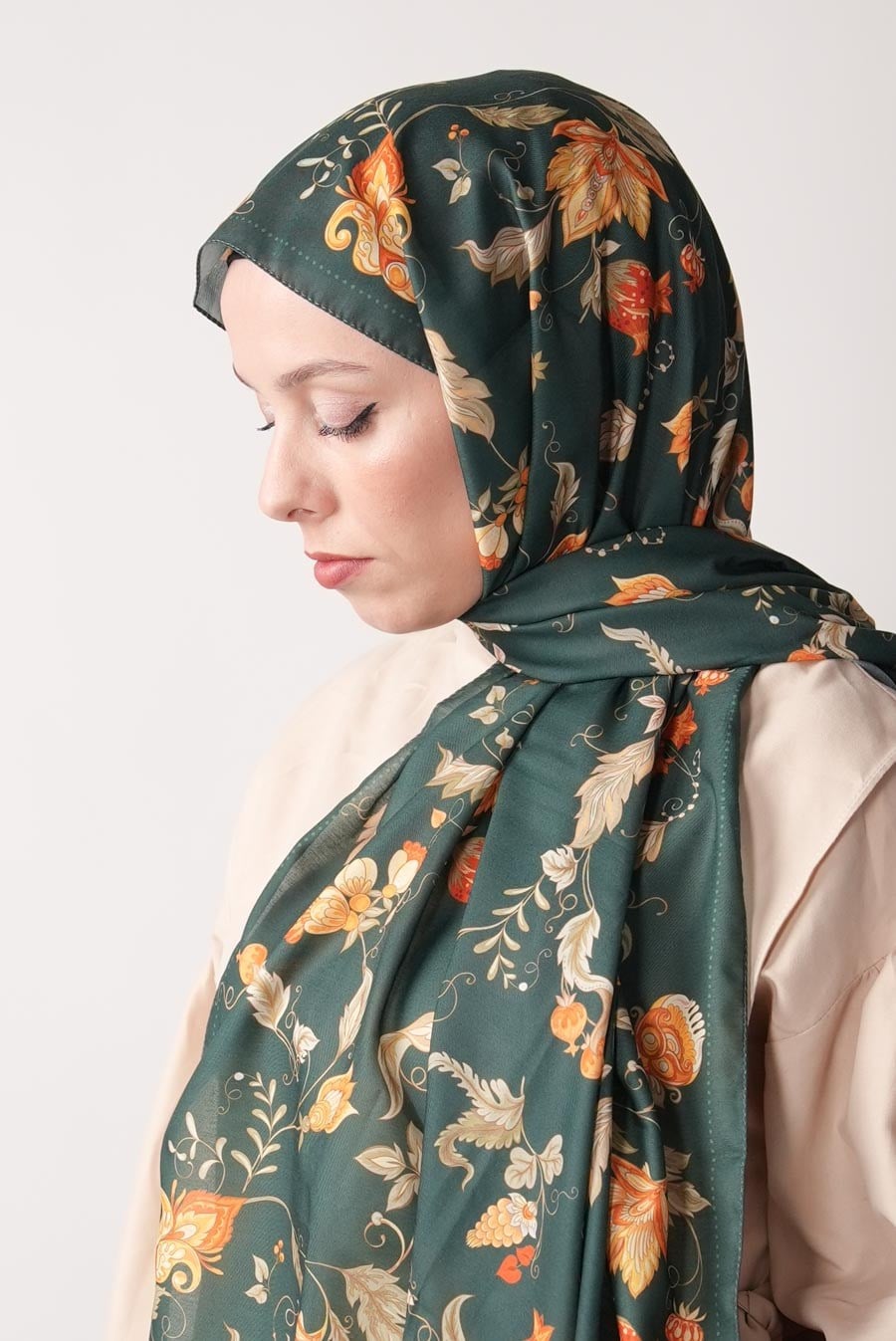 Wild Bloom Desen Soft Şal Yeşil