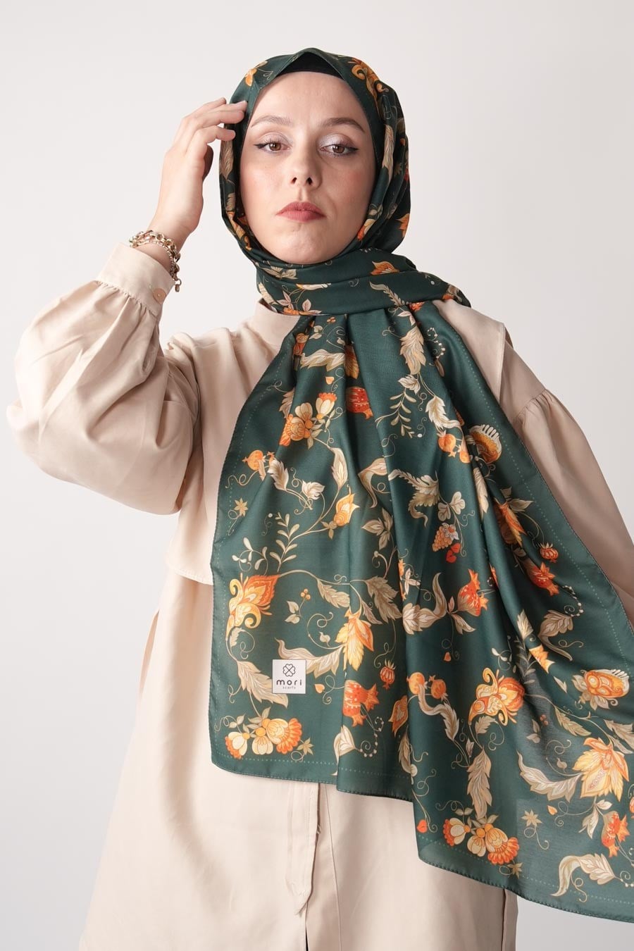 Wild Bloom Desen Soft Şal Yeşil