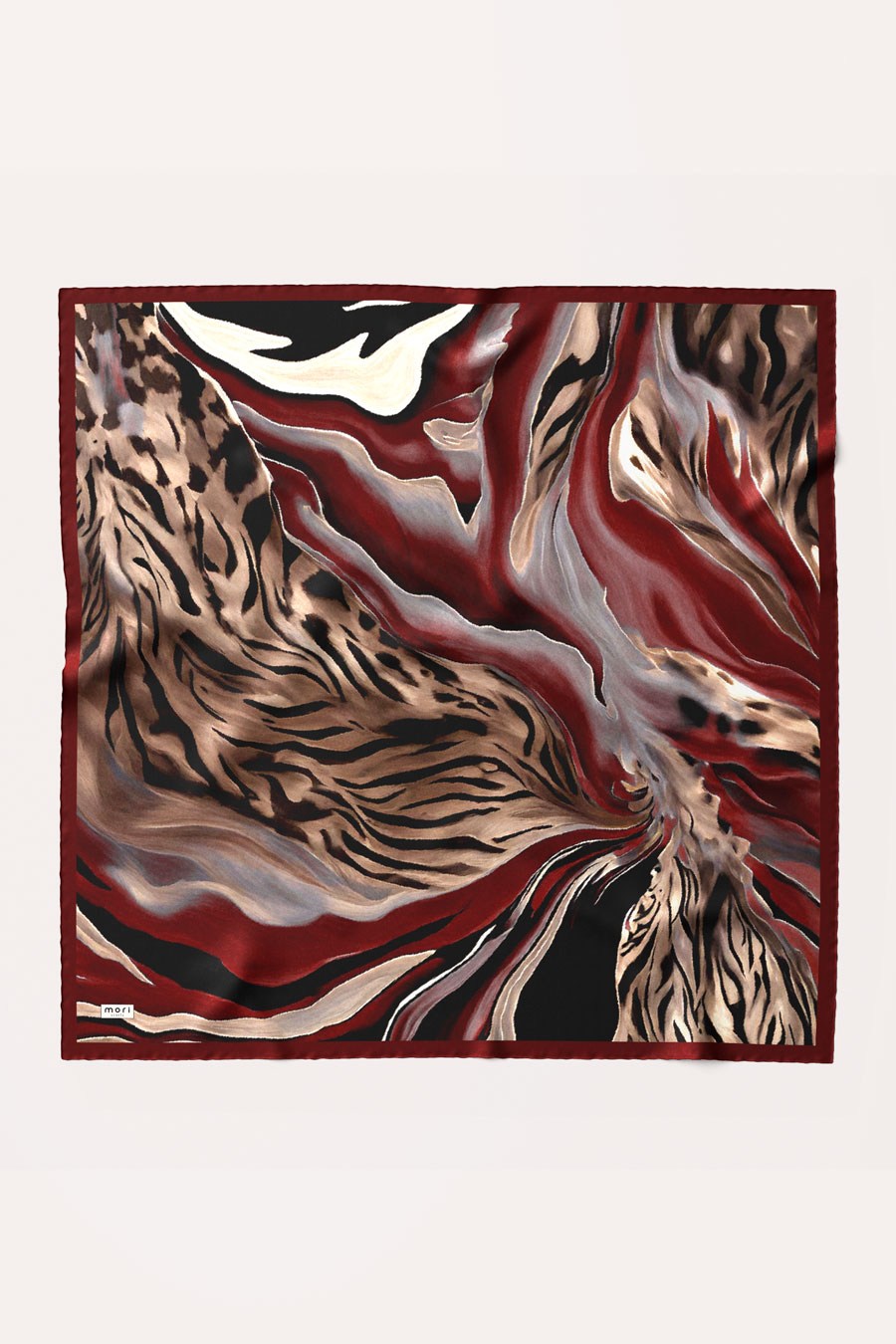 Wild Desen İpeksi Rayon Eşarp Bordo
