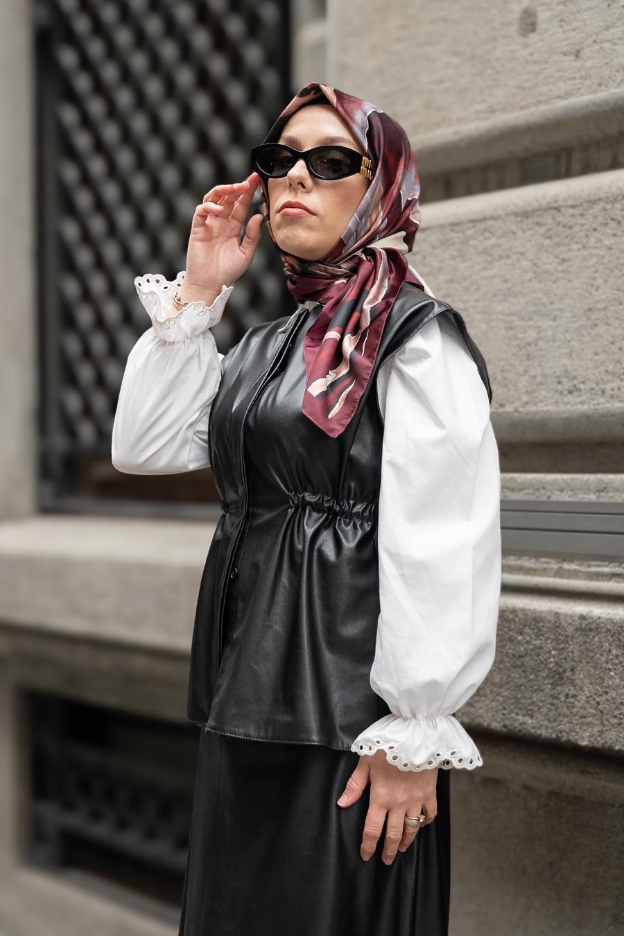 Wild Desen İpeksi Rayon Eşarp Lacivert