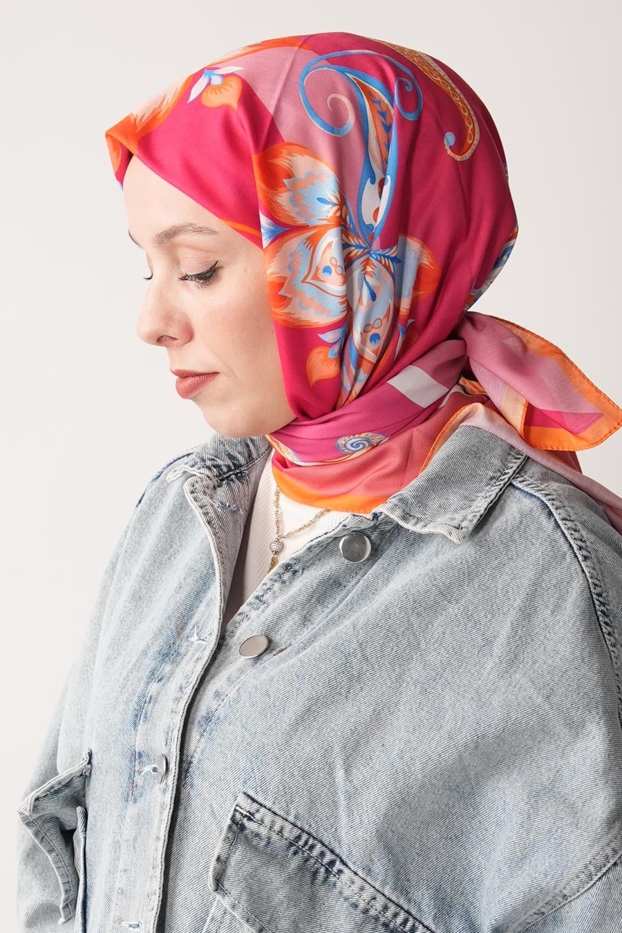 Amber Nomad Desen Soft Eşarp Pembe