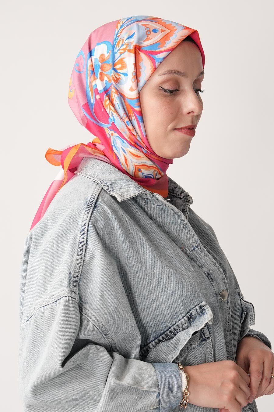 Amber Nomad Desen Soft Eşarp Pembe