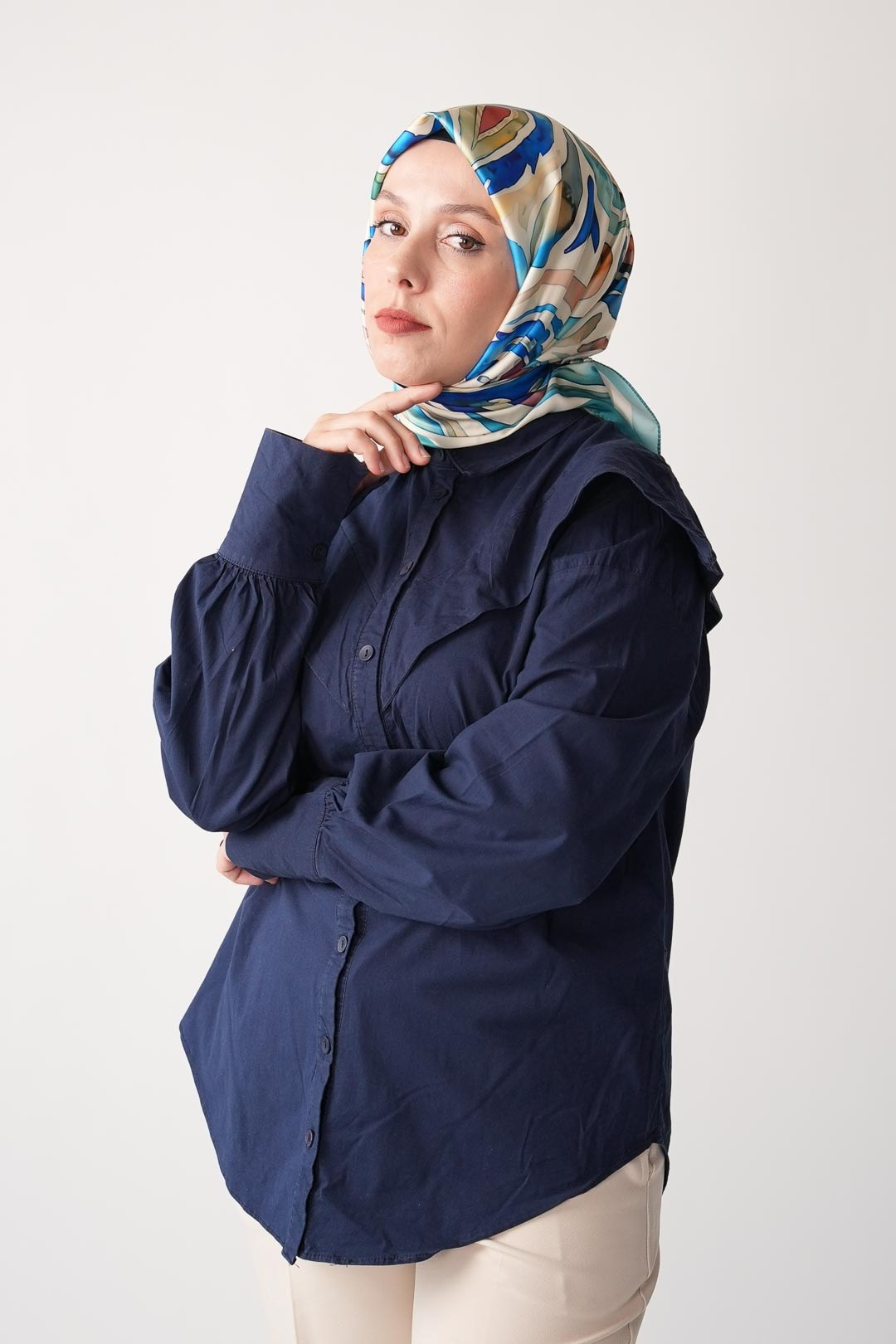 Azure Desen İpeksi Rayon Eşarp