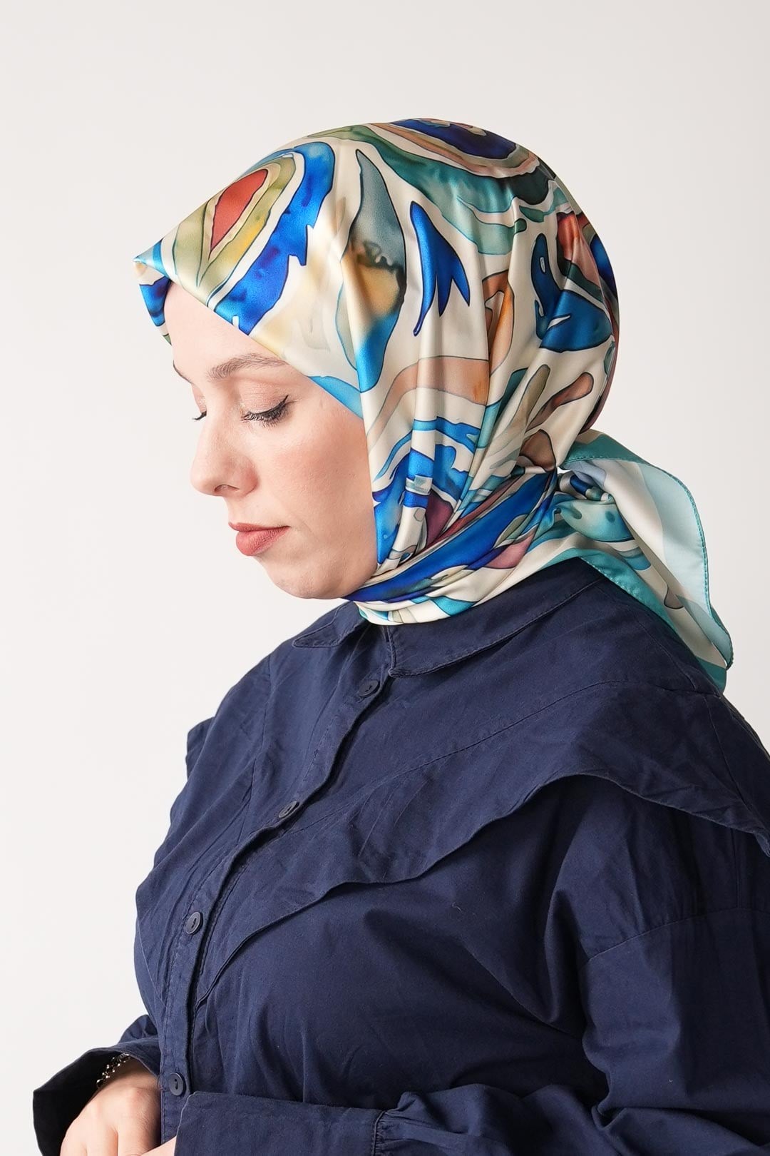 Azure Desen İpeksi Rayon Eşarp
