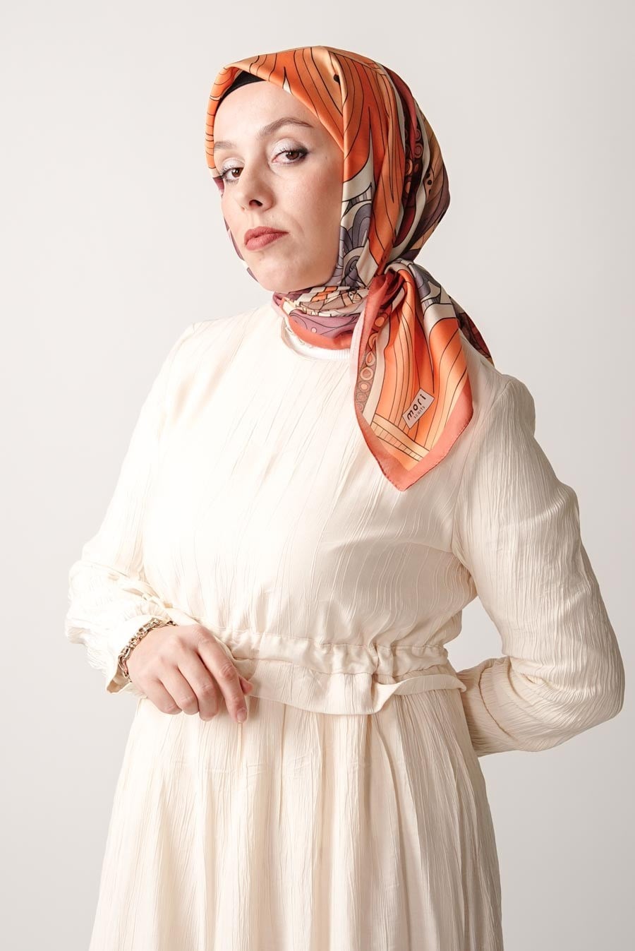 Ginger Trace Desen Soft Eşarp Turuncu