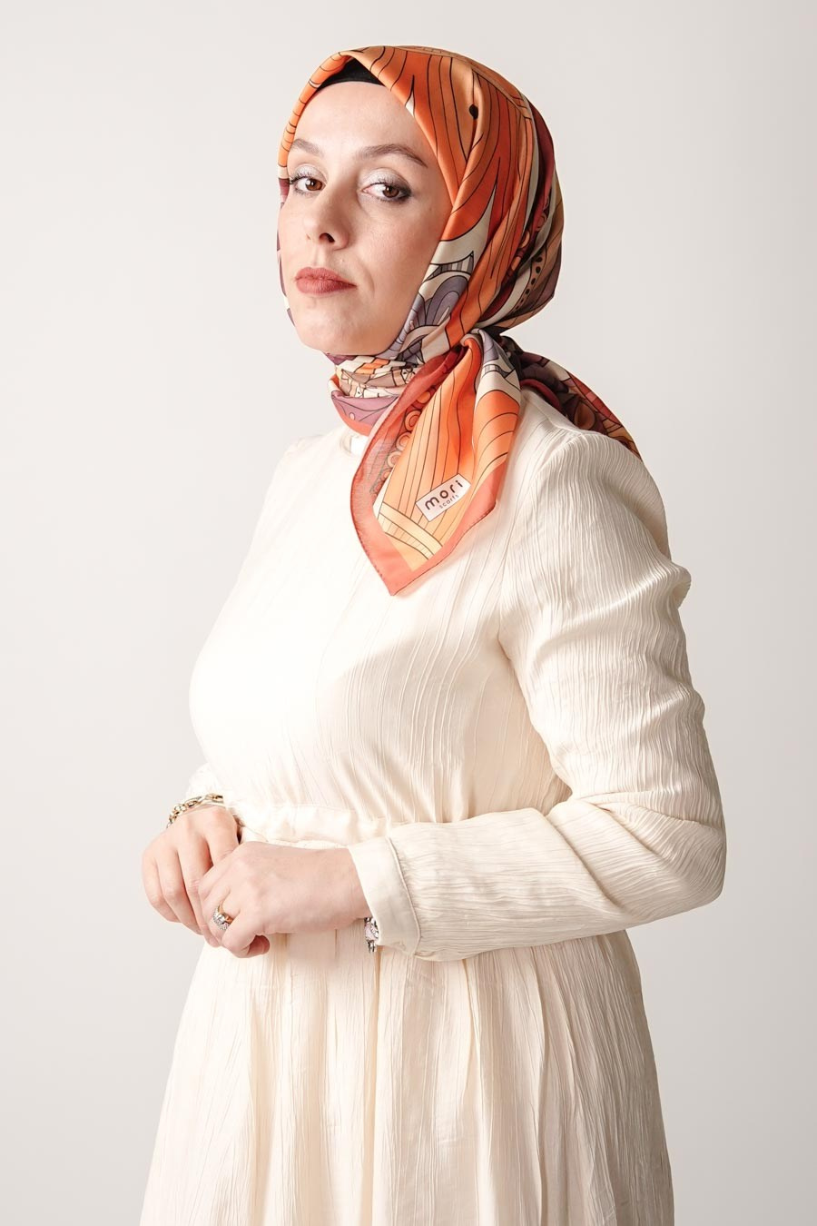 Ginger Trace Desen Soft Eşarp Turuncu