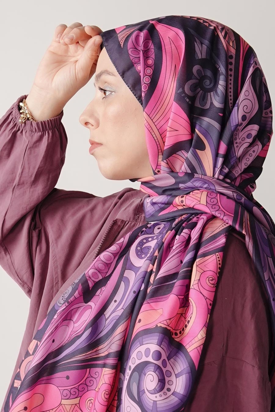 Ginger Trace Desen Soft Şal Mor