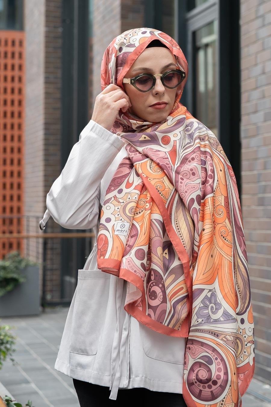 Ginger Trace Desen Soft Şal Turuncu