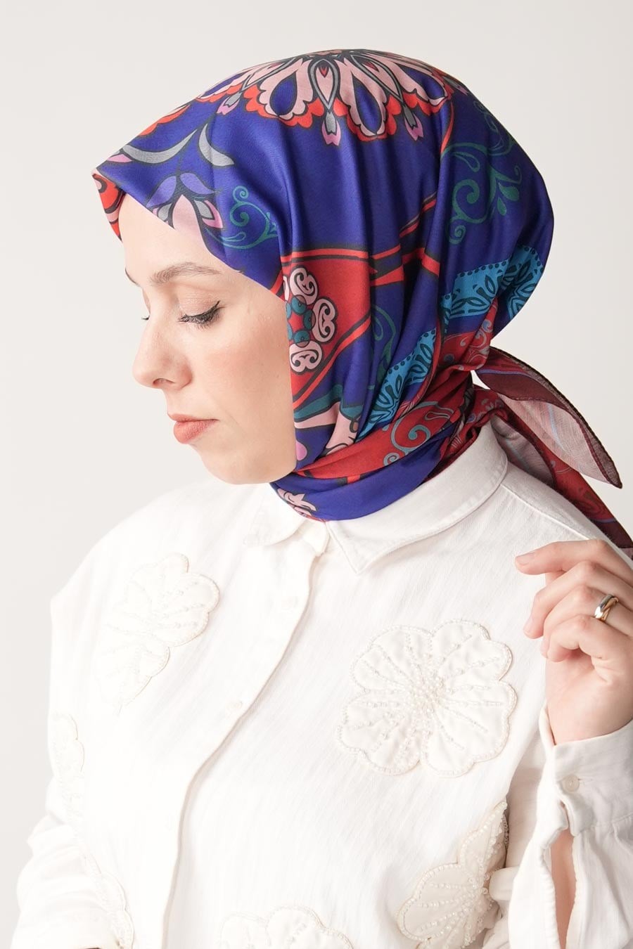 Journal Desen Soft Eşarp Bordo