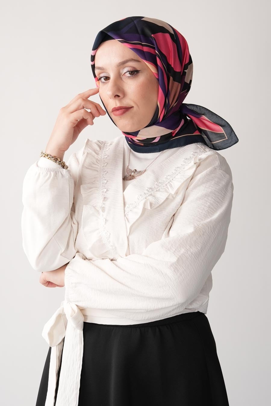 Loryan Desen Soft Eşarp Pembe