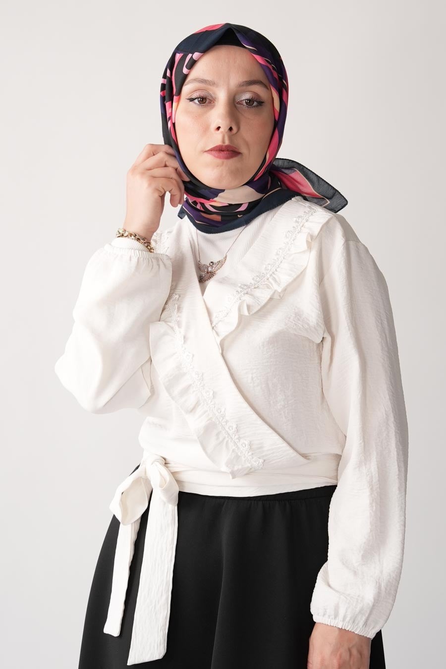 Loryan Desen Soft Eşarp Pembe