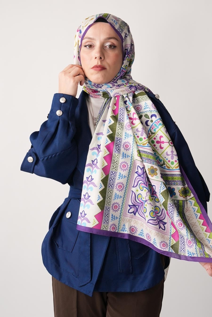Meridian Desen Soft Şal Mor