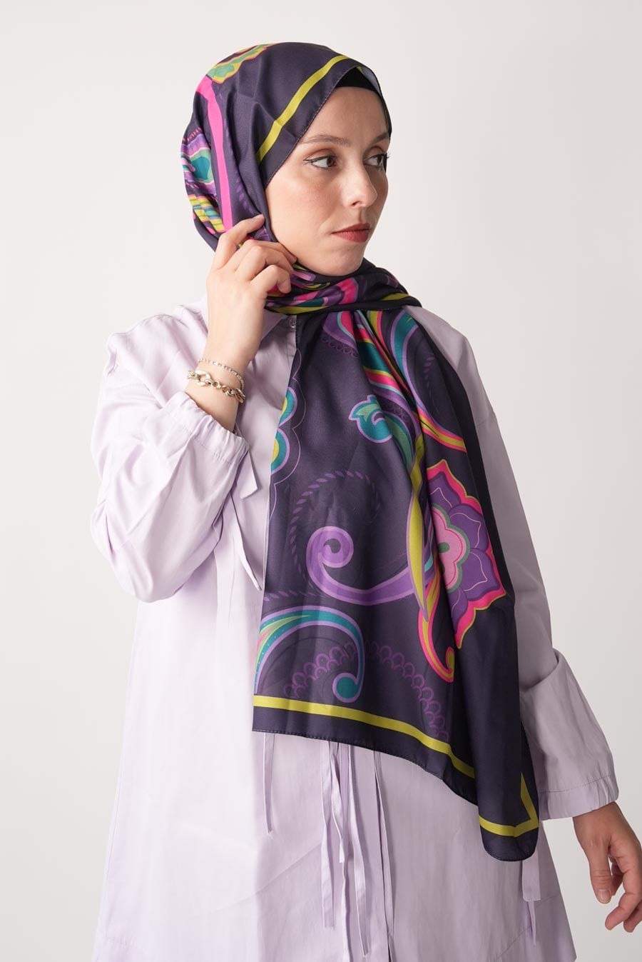 Paisley Desen Soft Şal Mor