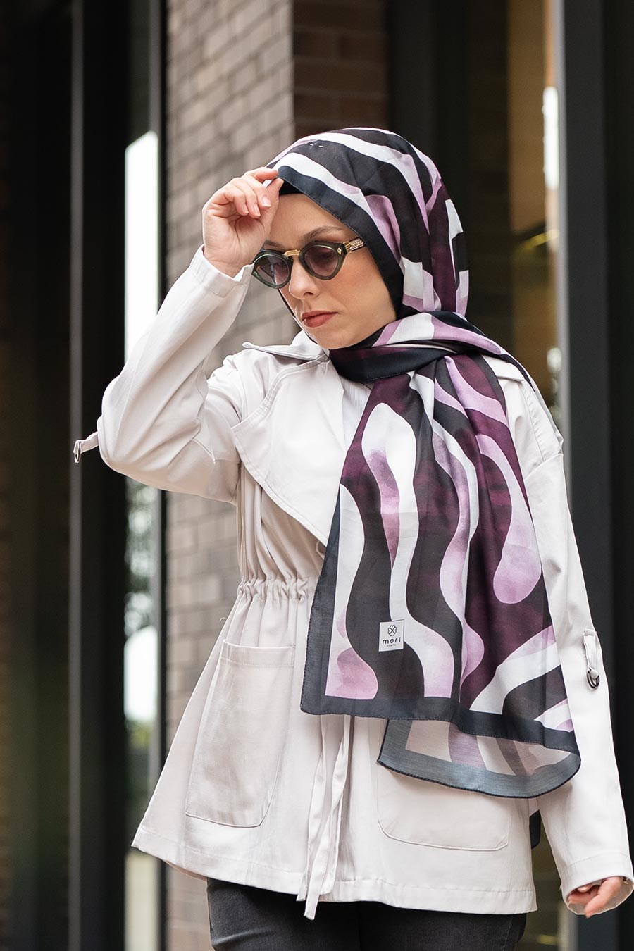 River Desen Soft Şal Mürdüm
