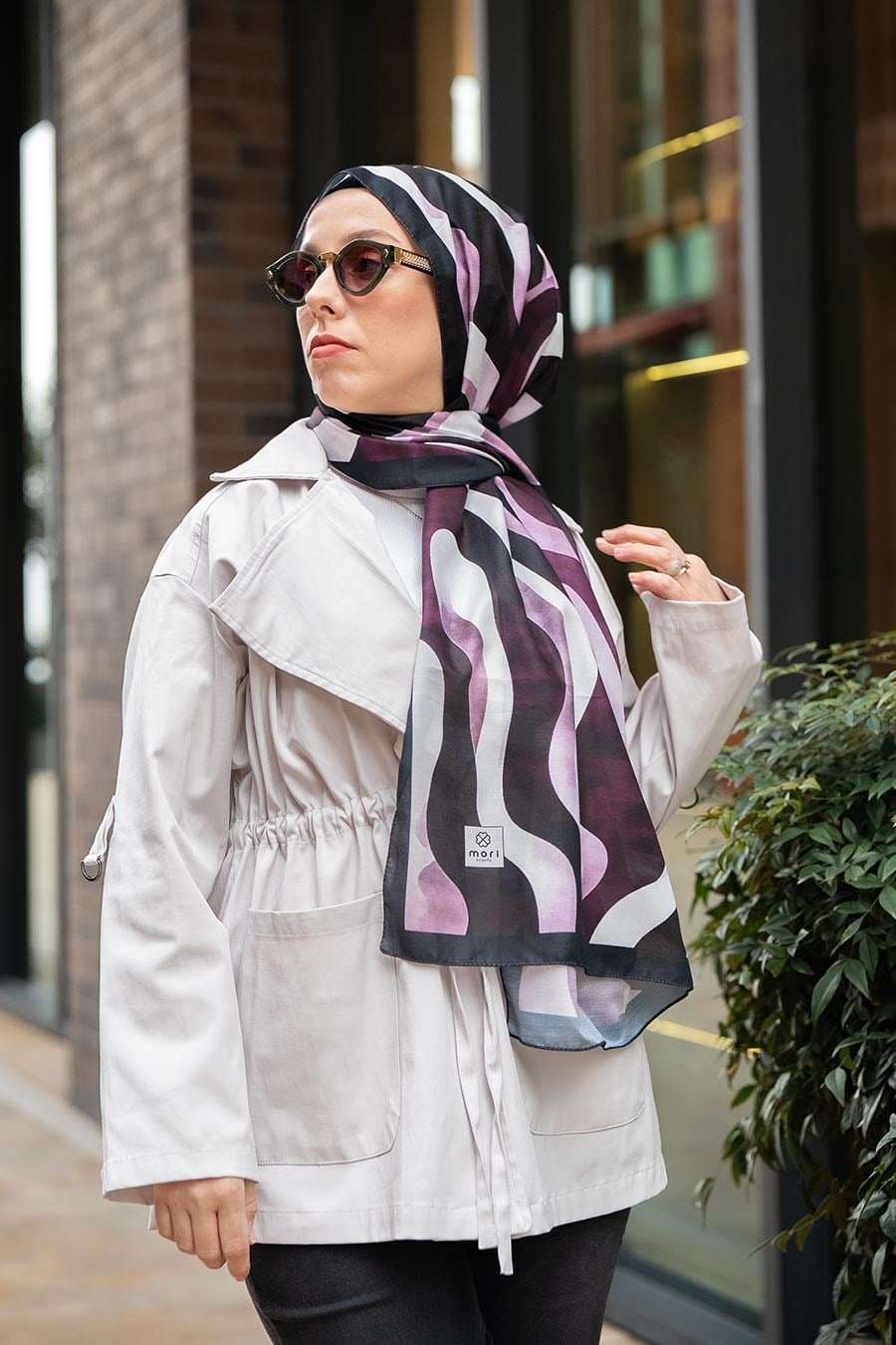 River Desen Soft Şal Mürdüm