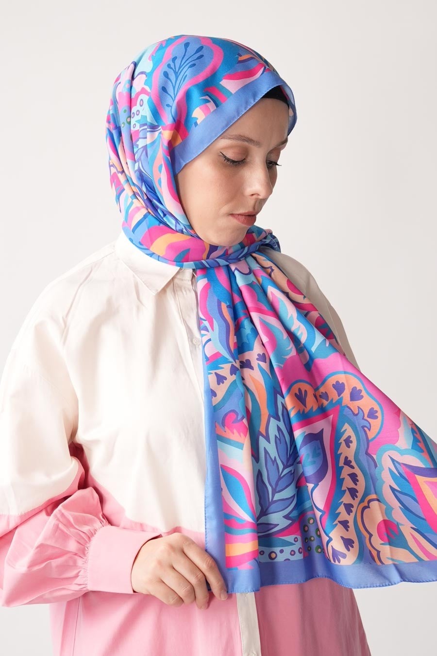 Soft Botaniq Desen Soft Şal Mor