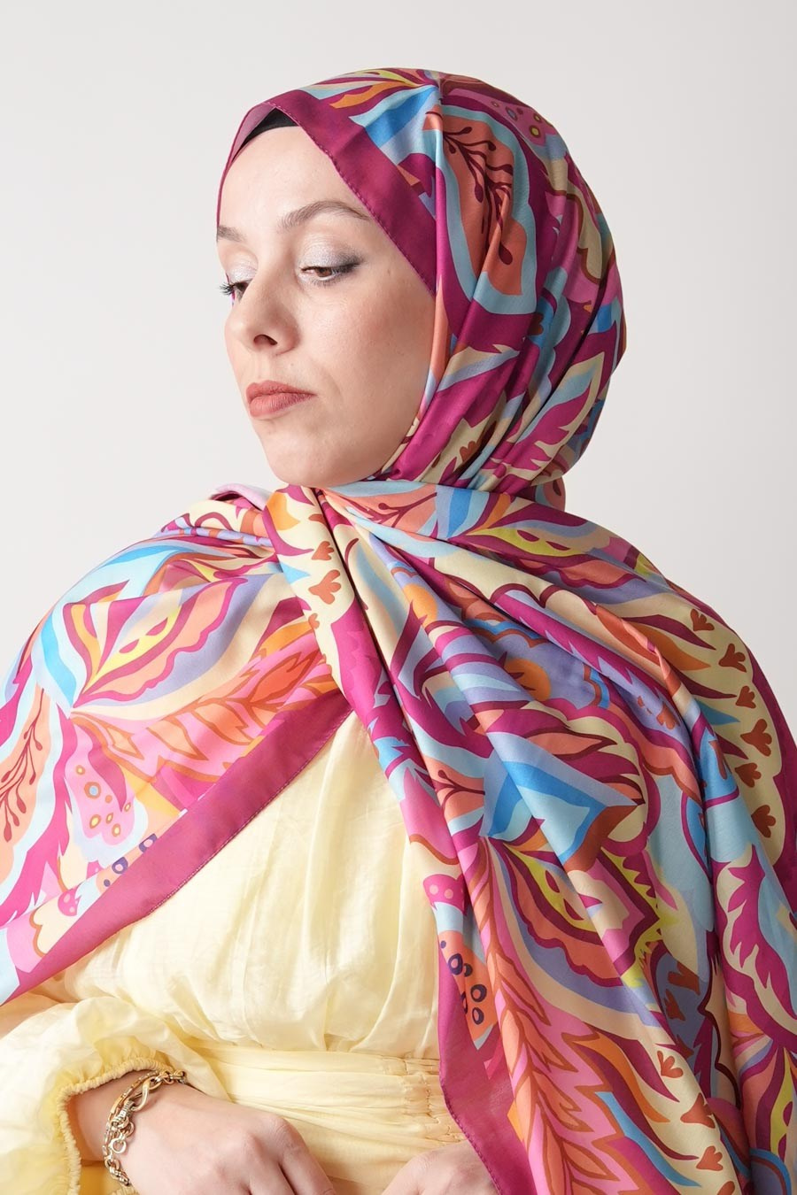 Soft Botaniq Desen Soft Şal Pembe