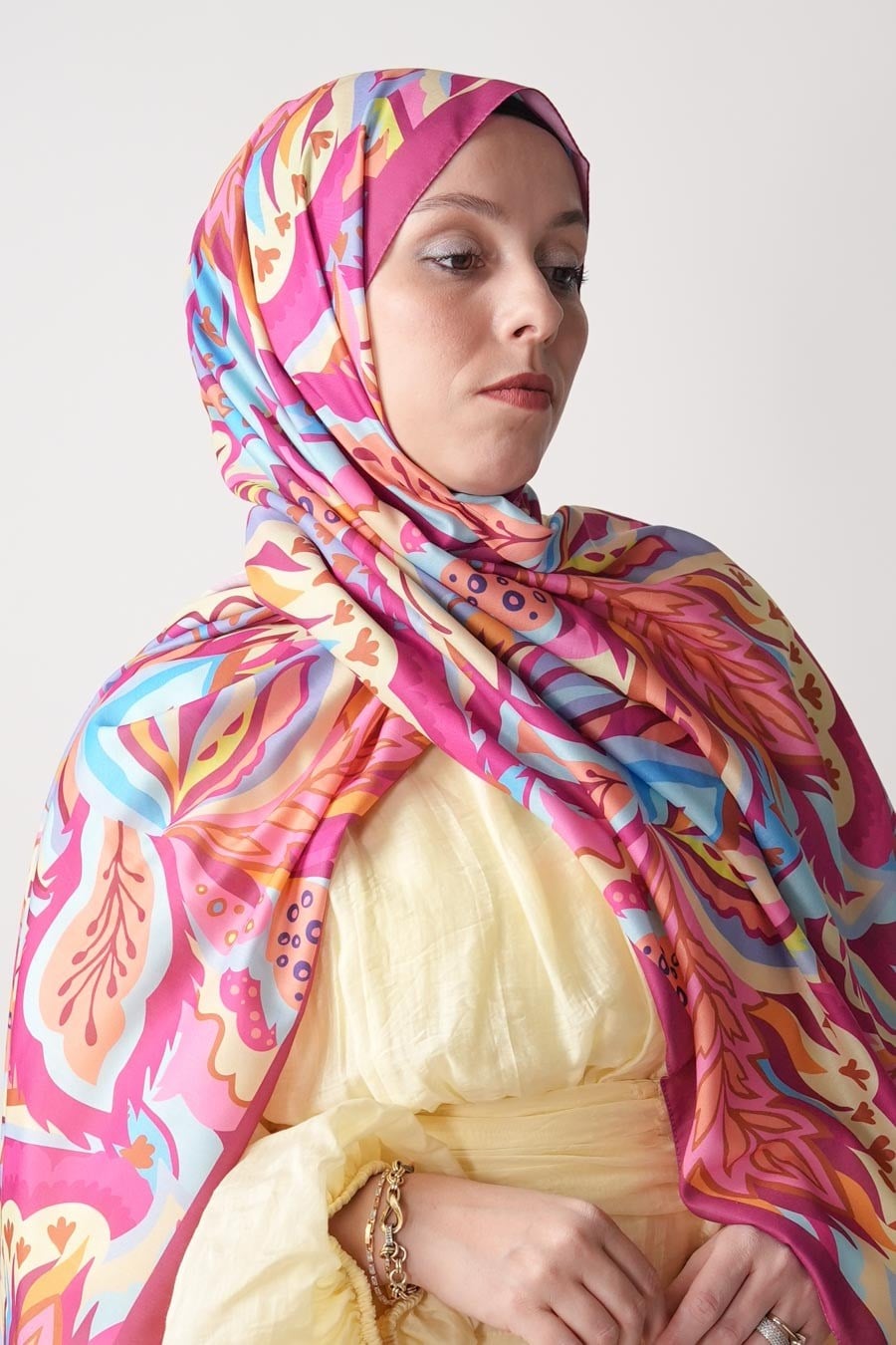 Soft Botaniq Desen Soft Şal Pembe
