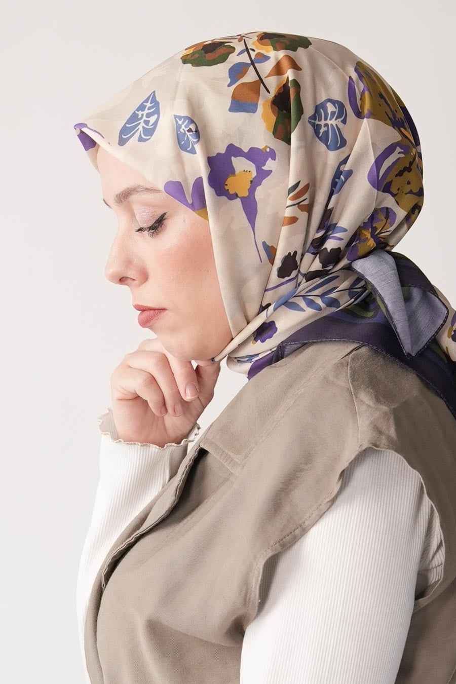 Soft Horizon Desen Soft Eşarp Mor