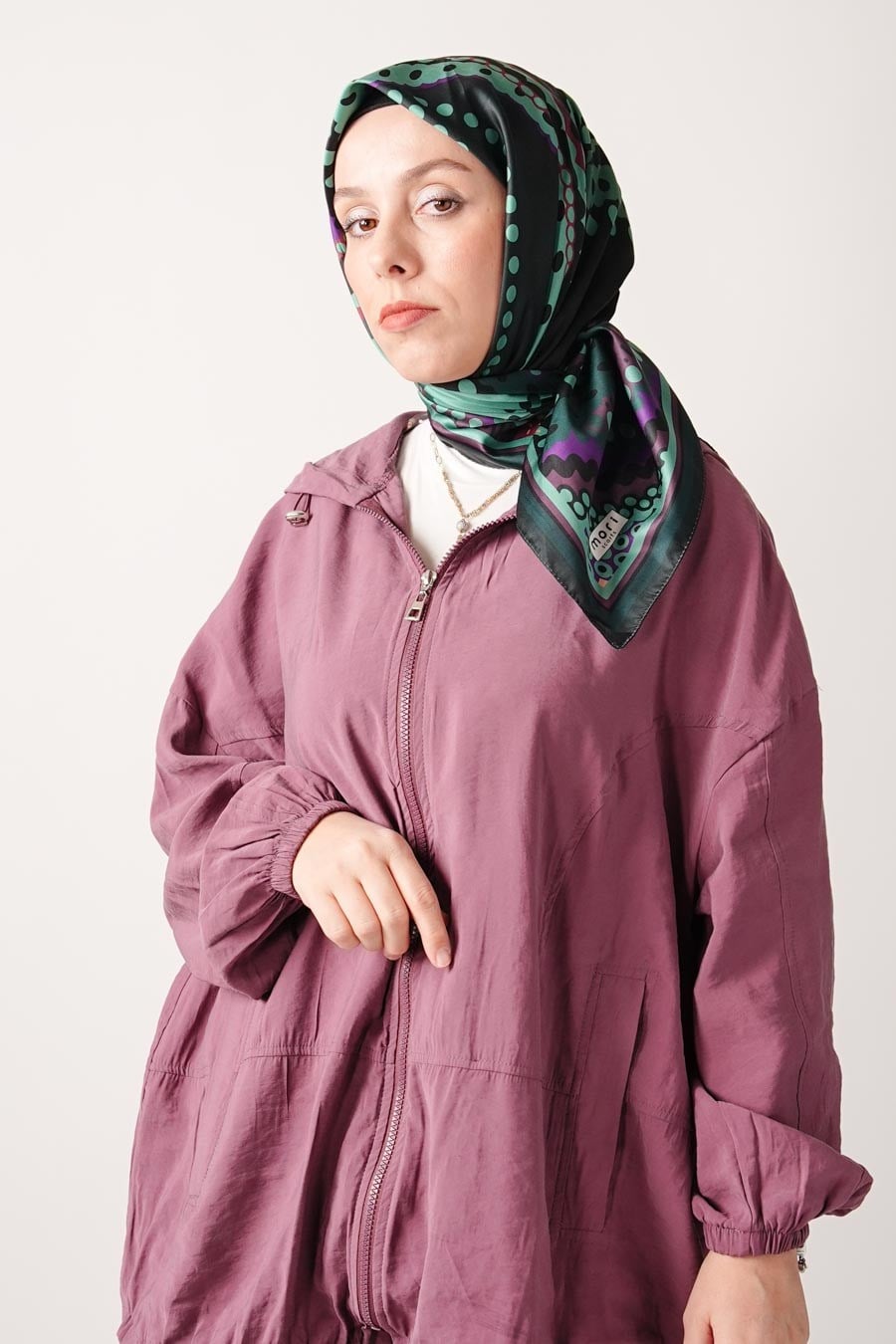 Soft Point Desen İpeksi Rayon Eşarp Yeşil
