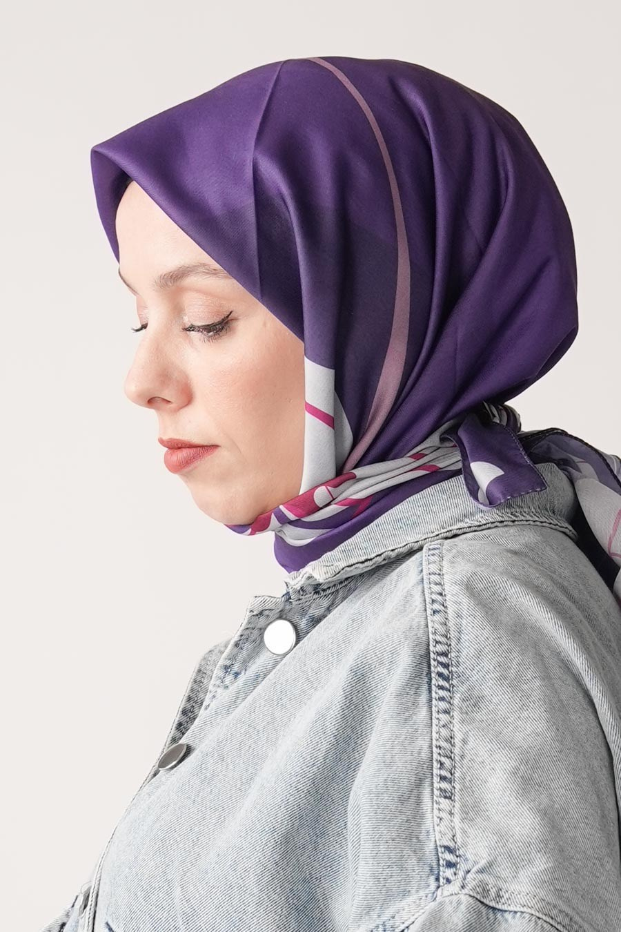 Violet Desen Soft Eşarp Mor