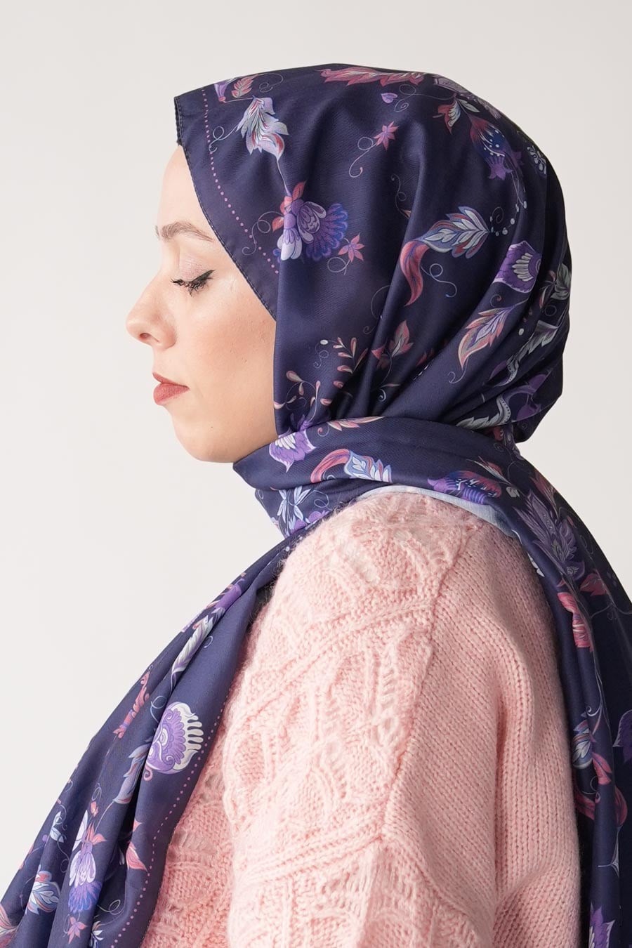 Wild Bloom Desen Soft Şal Mor