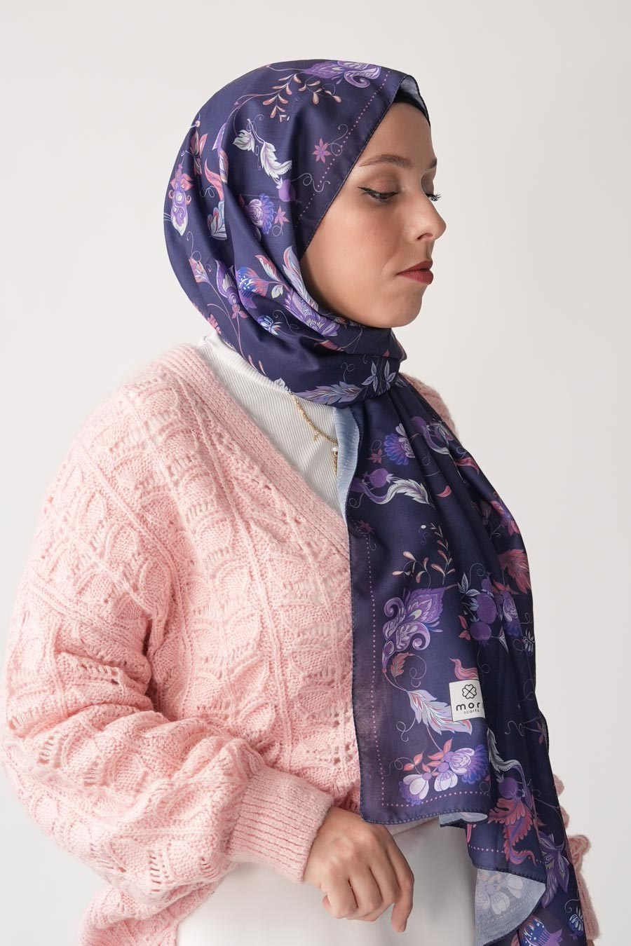 Wild Bloom Desen Soft Şal Mor