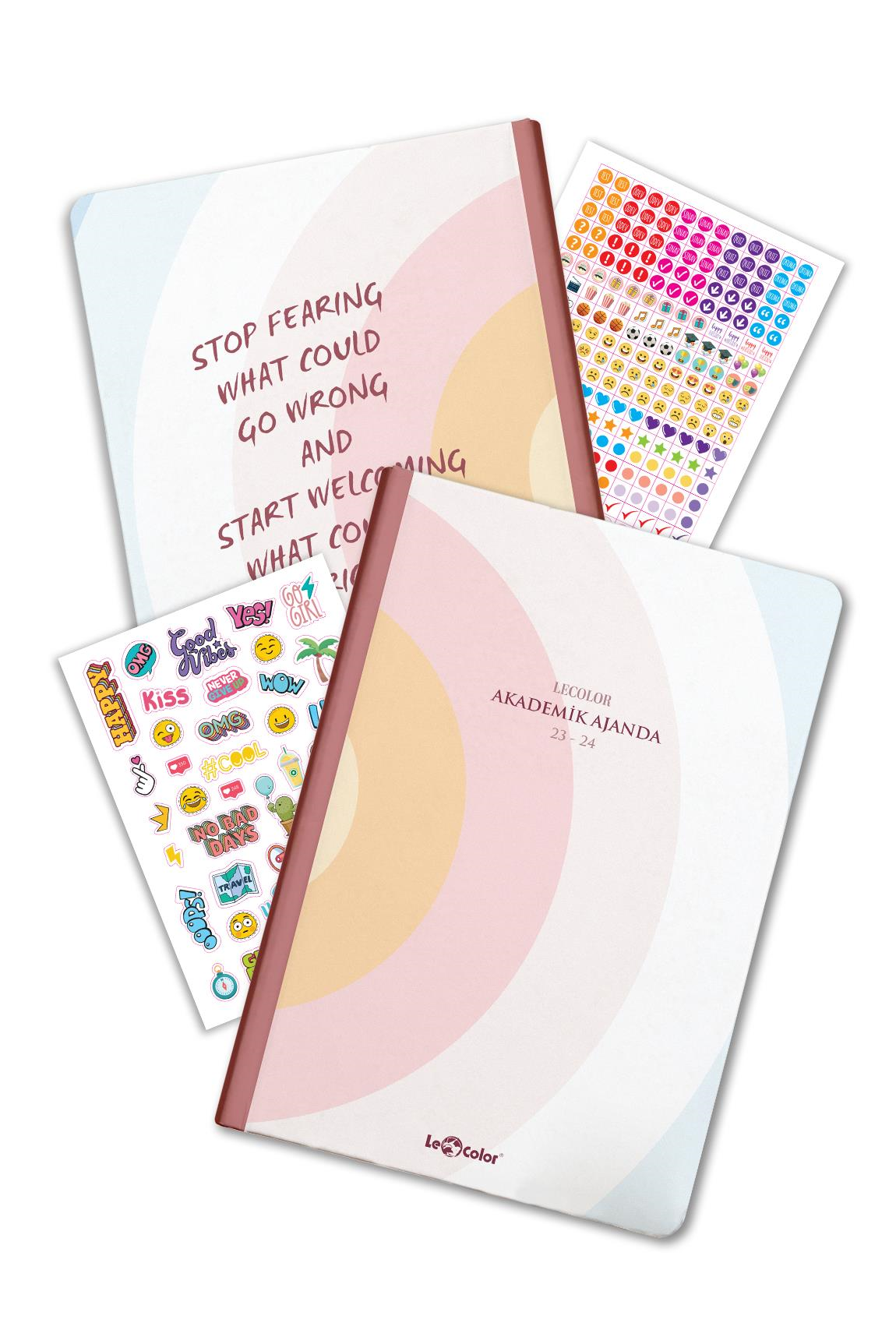 17 Aylık Akademik Ajanda 17x24 Ciltli 23/24 Stickerlı Sunset