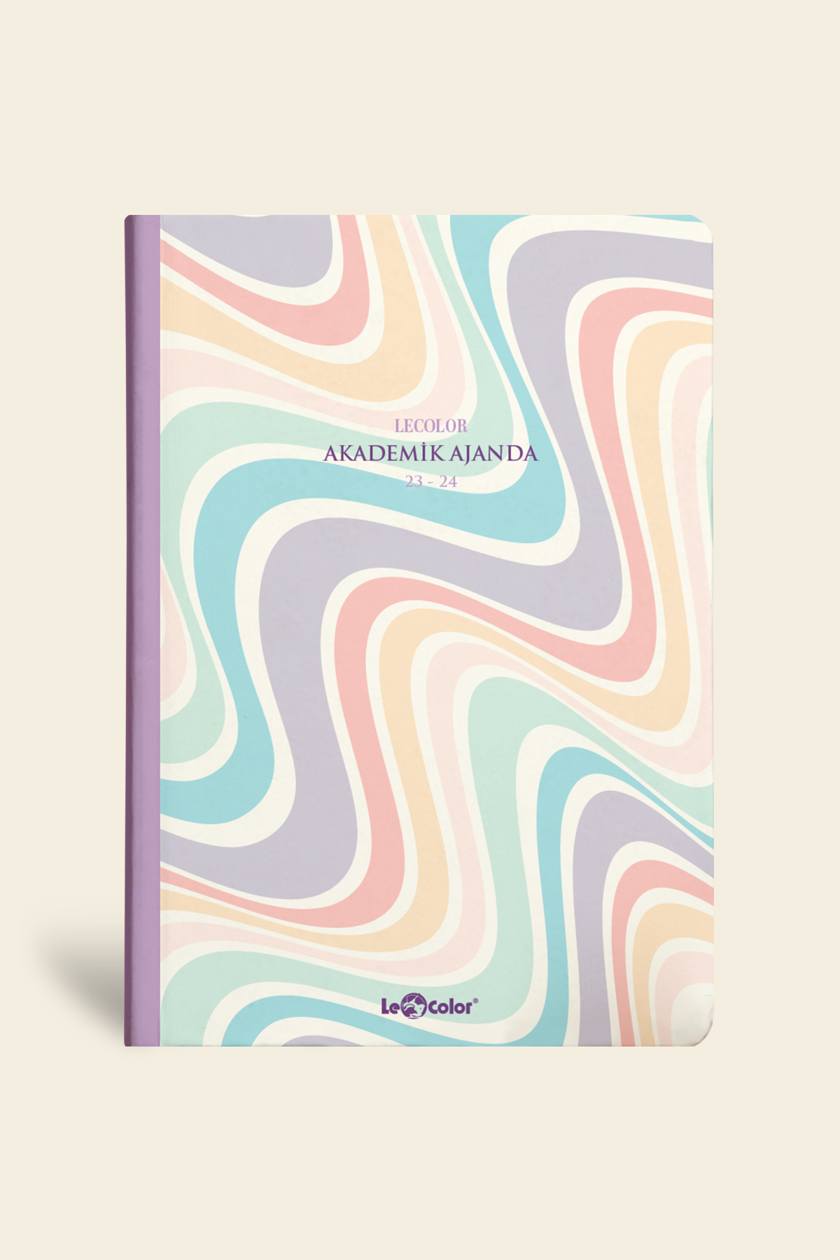 17 Aylık Akademik Ajanda 17x24 Ciltli 23/24 Stickerlı Wave Purple