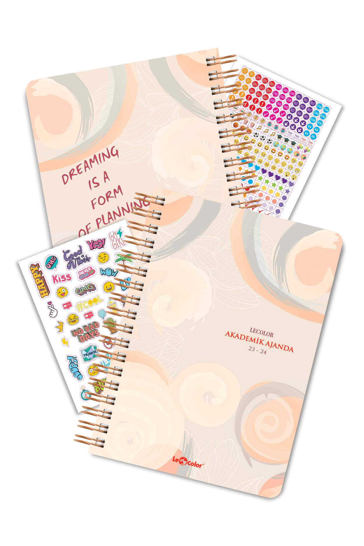 17 Aylık Akademik Ajanda 17x24 Spiralli 23/24 Stickerlı Dream