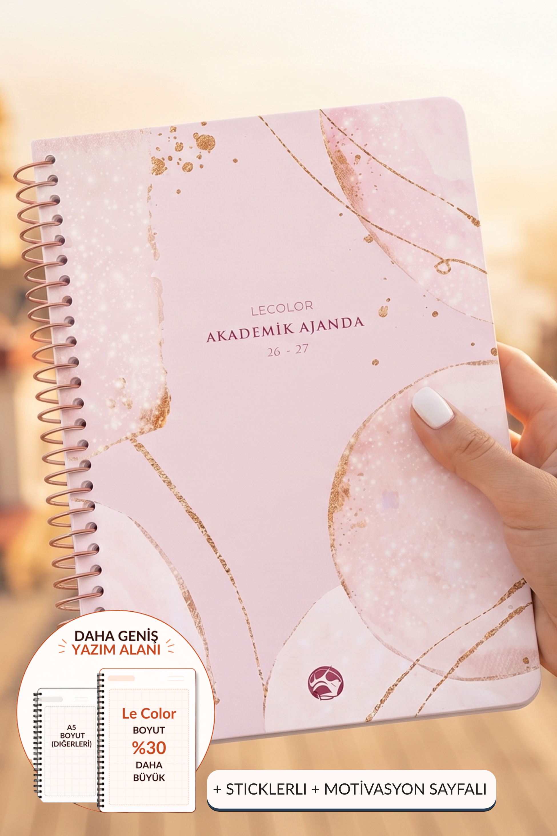 Akademik Ajanda 17x24 cm Spiralli Stickerlı Motivasyon Sayfalı