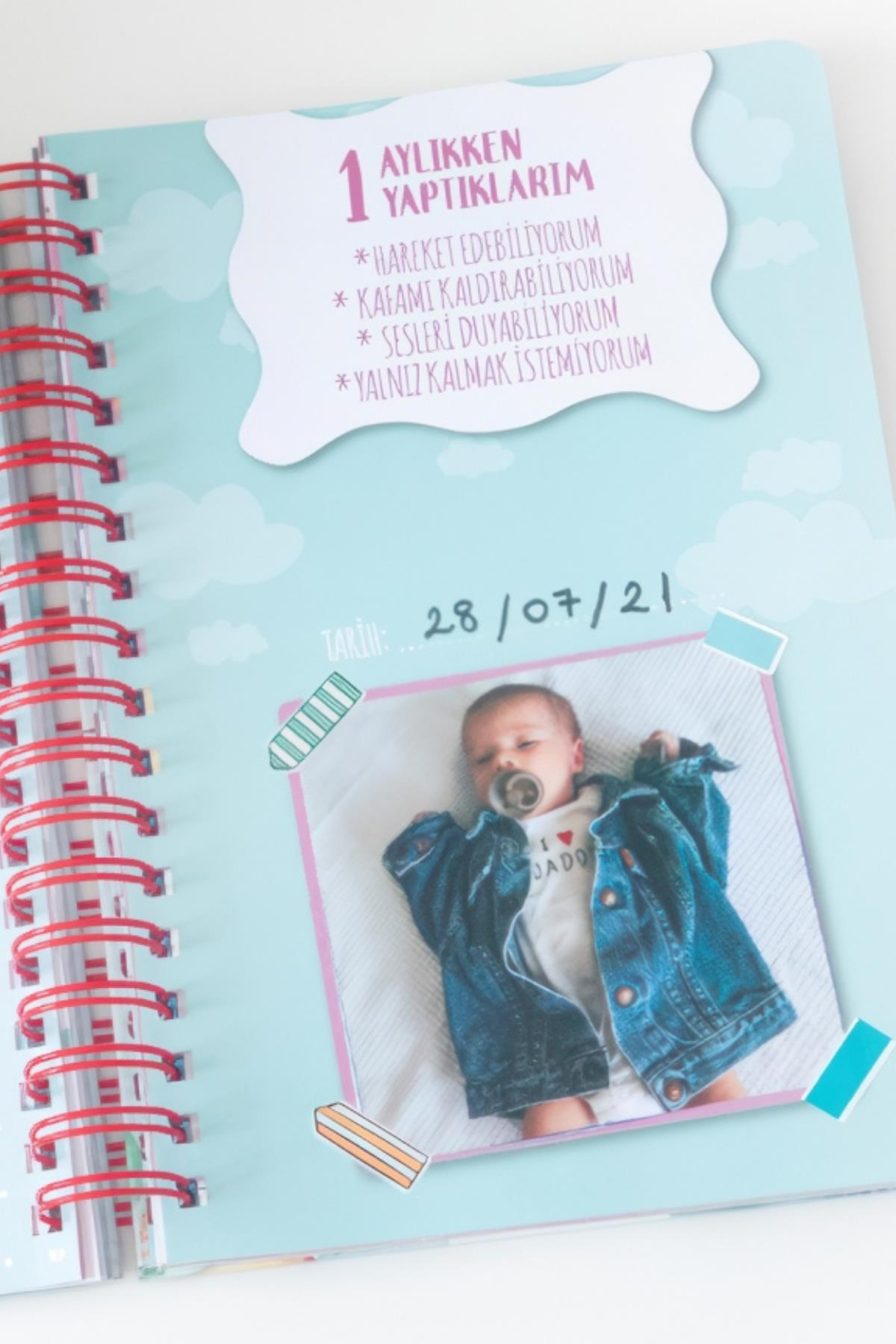 Bebek Anı Defteri Pembe Stickerlı + Çekim Ve Zeka Kartları Seti