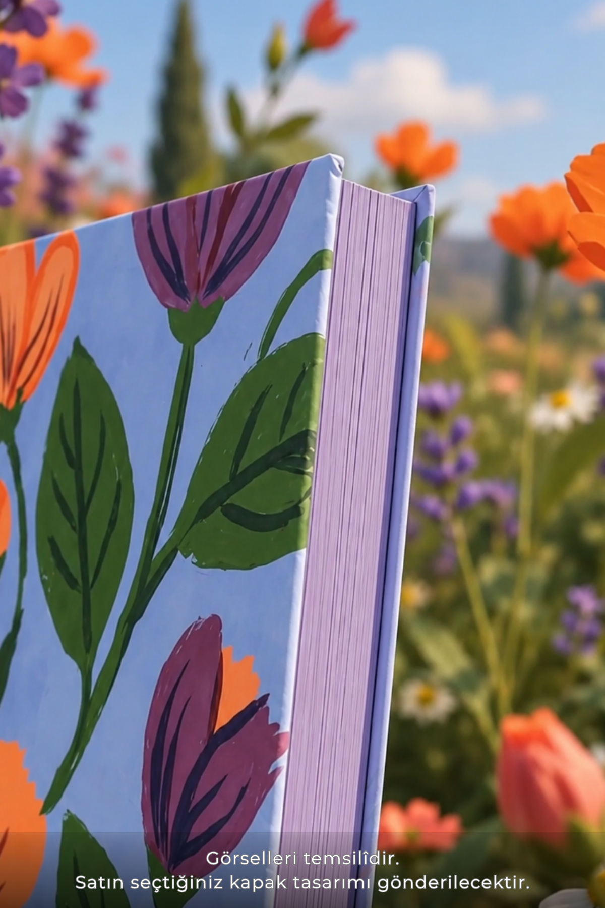 Bloom Garden Ciltli Defter Çizgili Mavi 13x18 cm