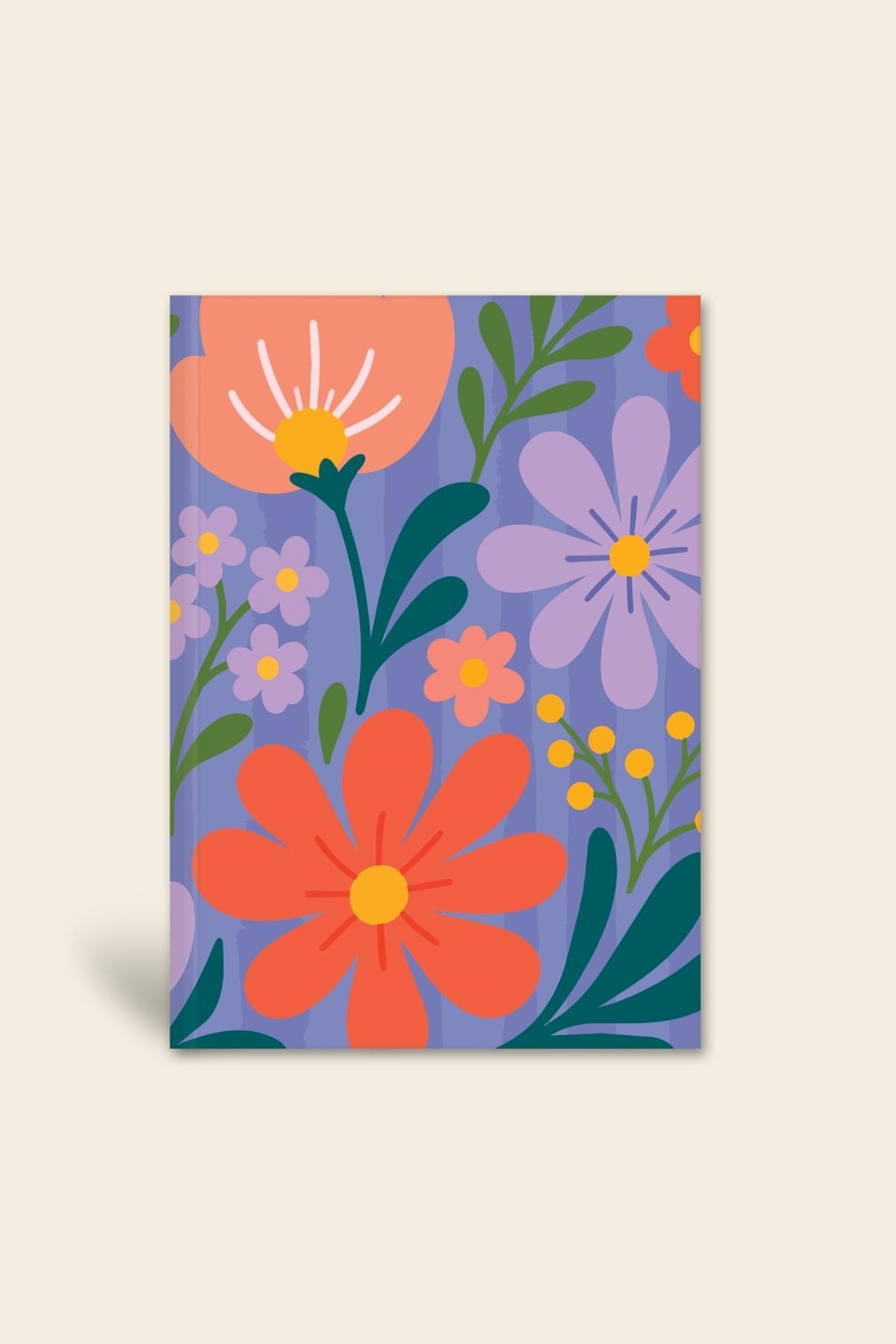 Bloom Garden Ciltli Defter Çizgili Mor 13x18 cm