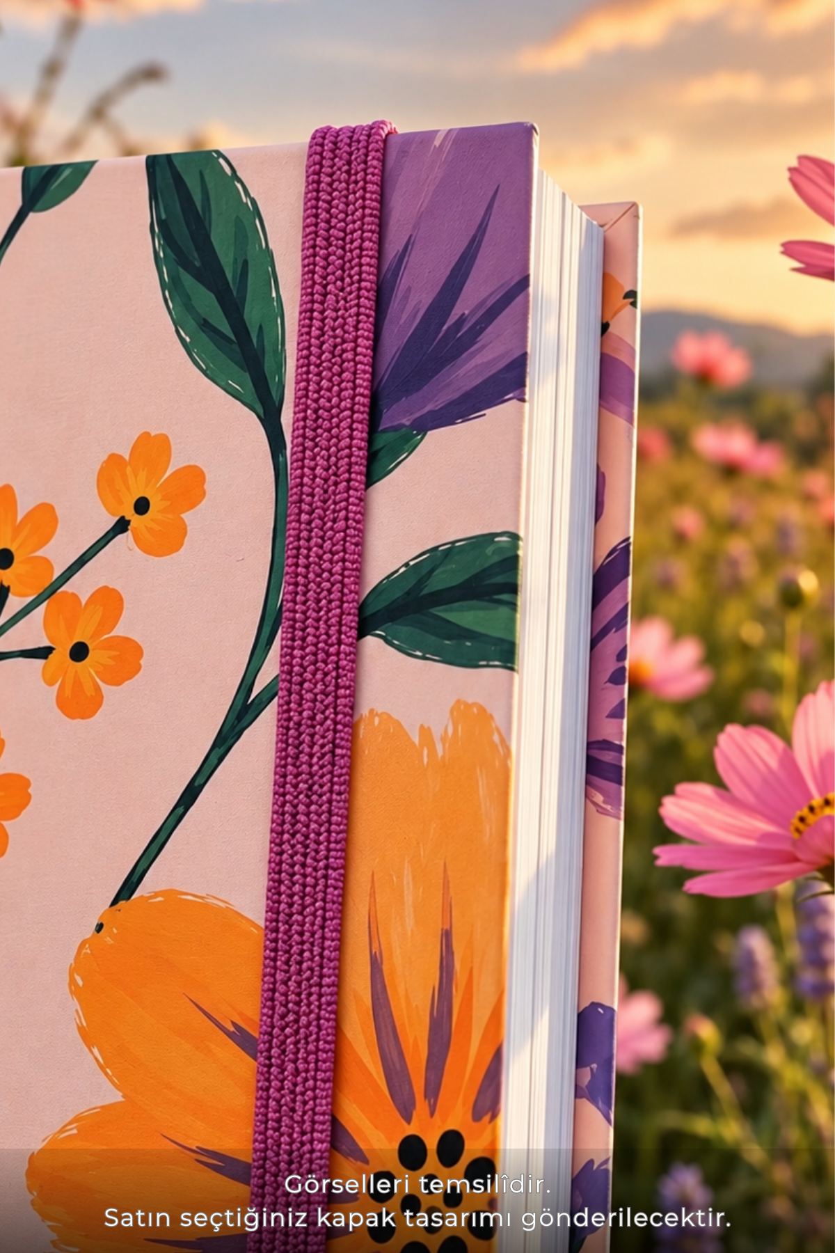 Bloom Garden Spiralli Defter Çizgili Pembe 13x18cm