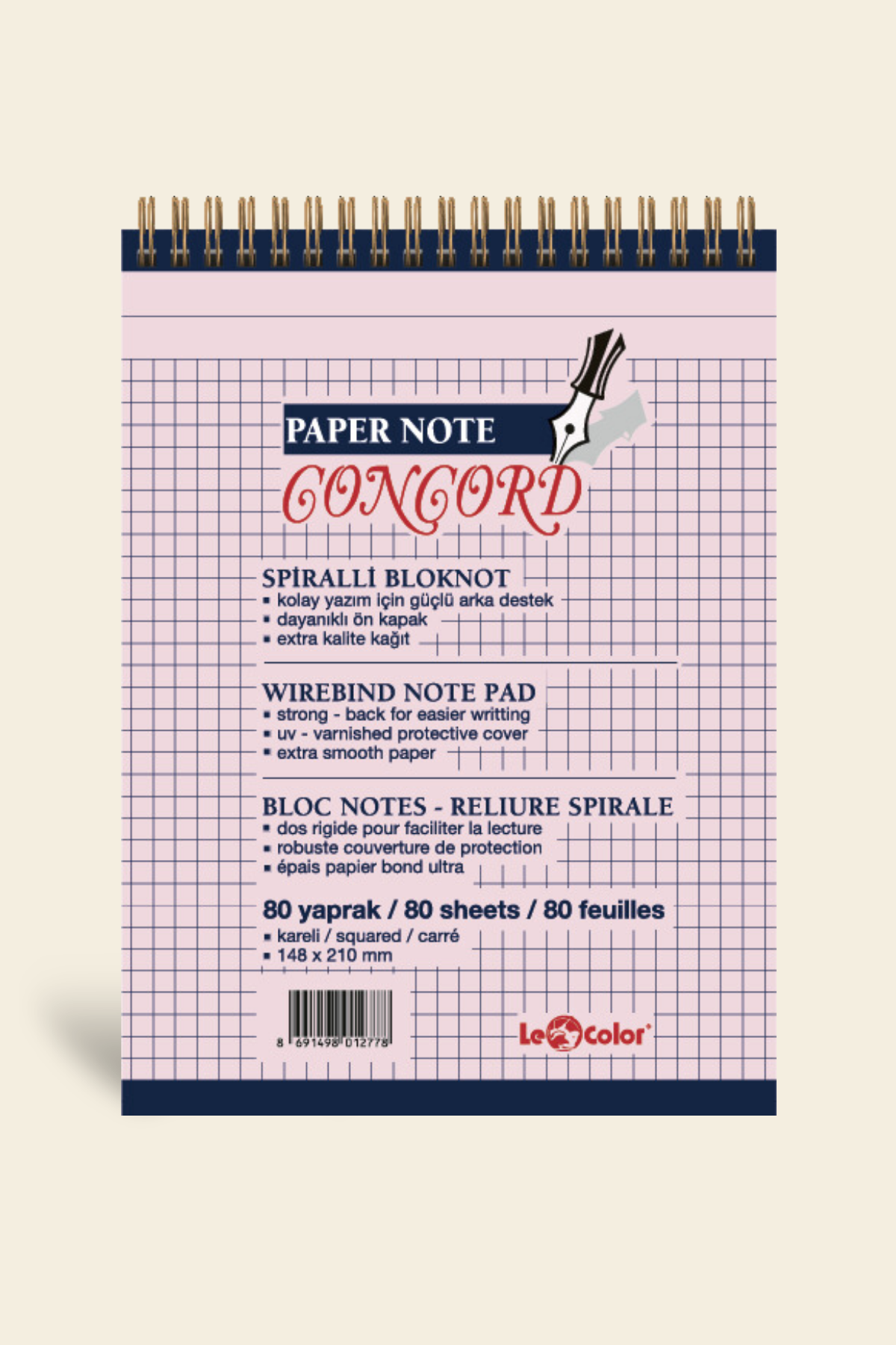 Concord Ofis Bloknot A5 Kareli Sarı Defter | LeColorConcord Ofis Bloknot A5 Çizgili Sarı