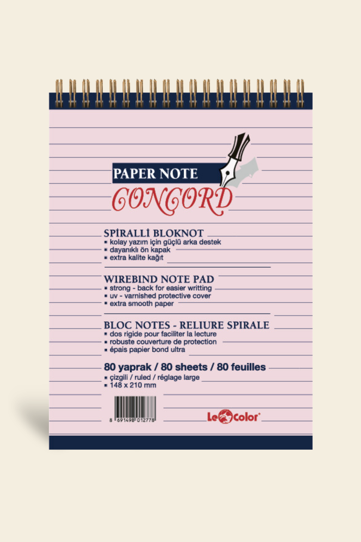 Concord Ofis Bloknot A5 Kareli Sarı | LeColorConcord Ofis Bloknot A5 Kareli Sarı
