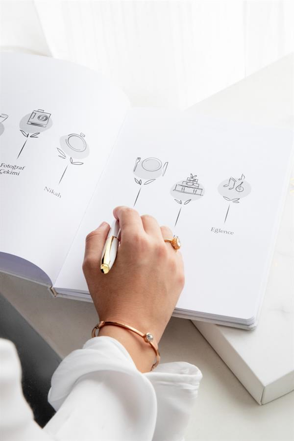 Düğün Planlayıcı Set Wedding Planner & 2'li Valiz Etiketi