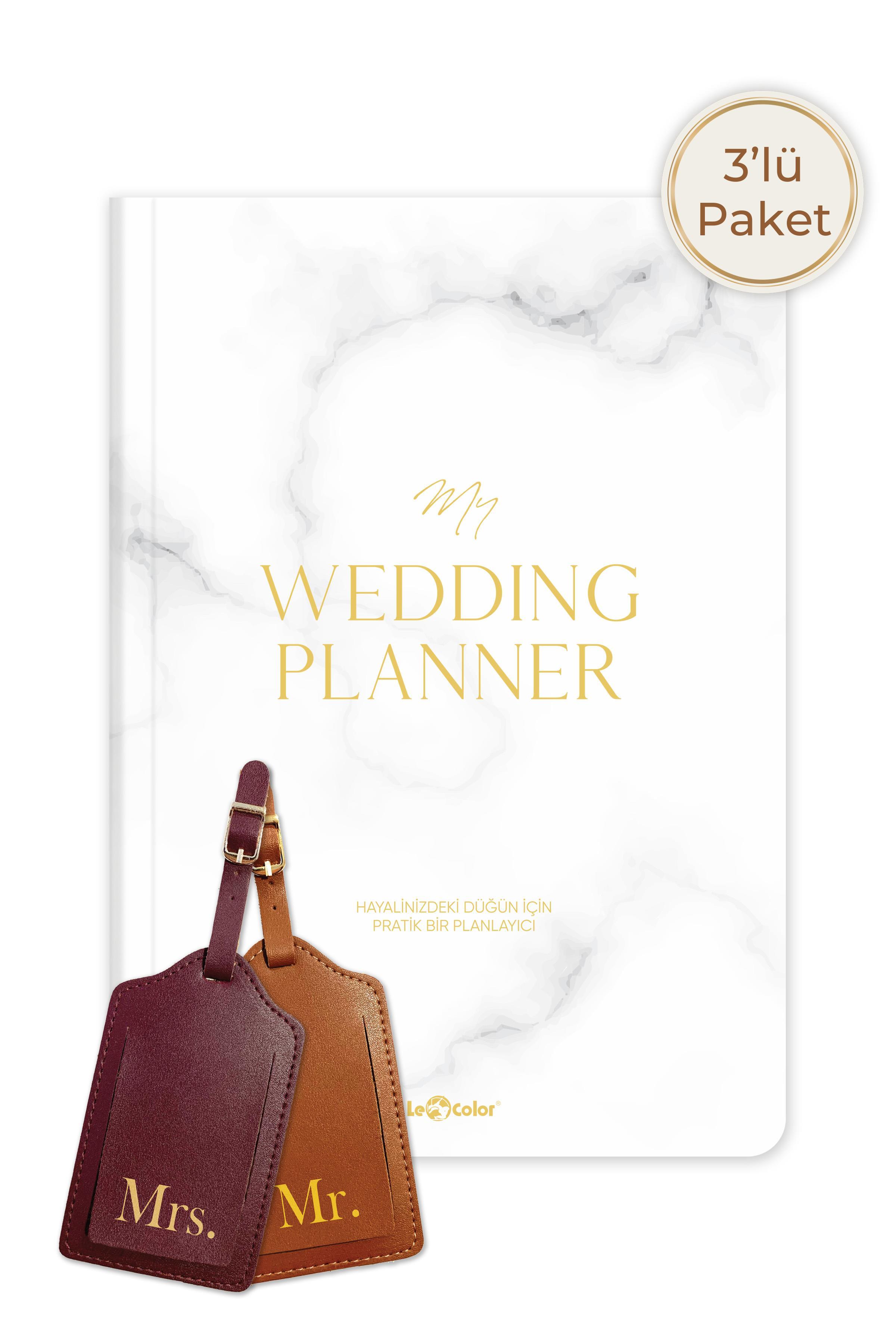 Düğün Planlayıcı Set Wedding Planner & 2'li Valiz Etiketi