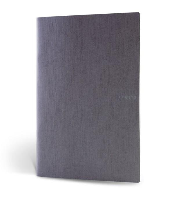 Febris Karton Kapak Çizgili Defter Gri 80 Syf
