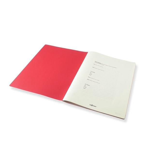 Febris Karton Kapak Çizgili Defter Kırmızı 80 Syf