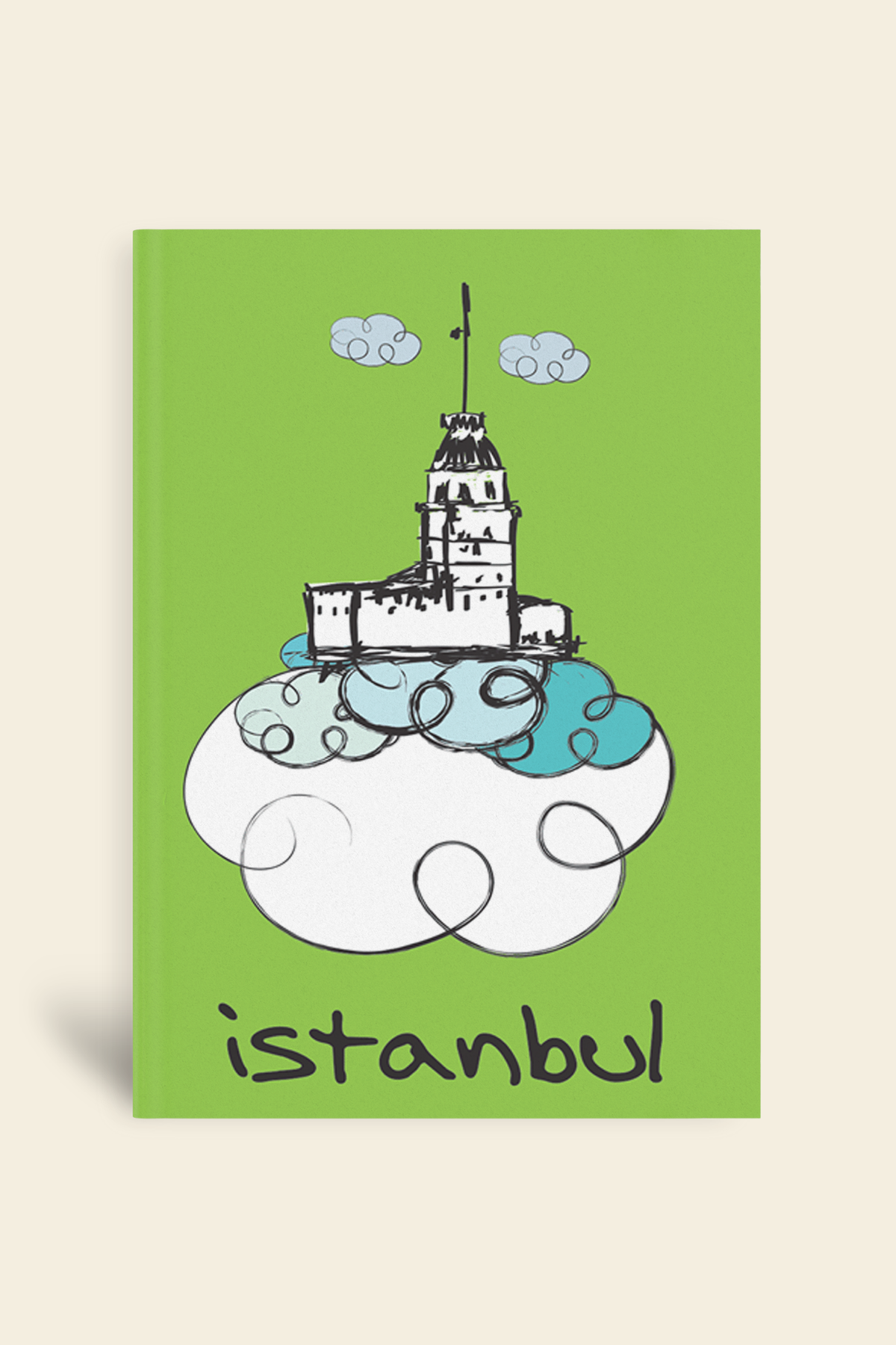 İstanbul Mini Defter Çizgili Lastikli Kızkulesi Ye