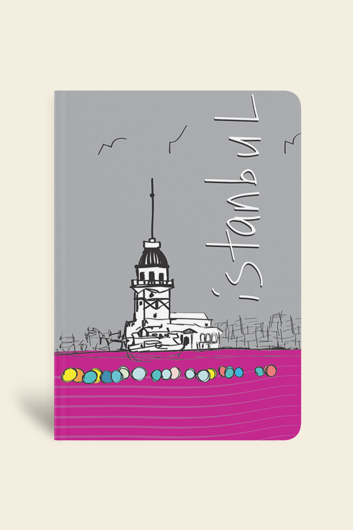 İstanbul Mini Defter Çizgili Lastikli Kızkulesi Ku