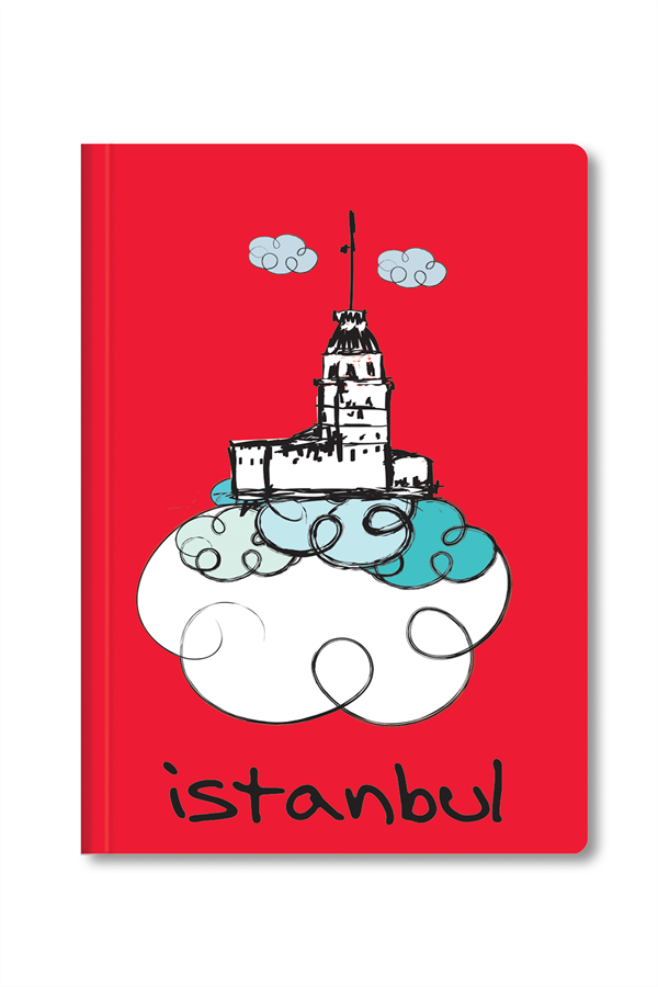 İstanbul Mini Defter Çizgili Lastikli Kızkulesi Kı
