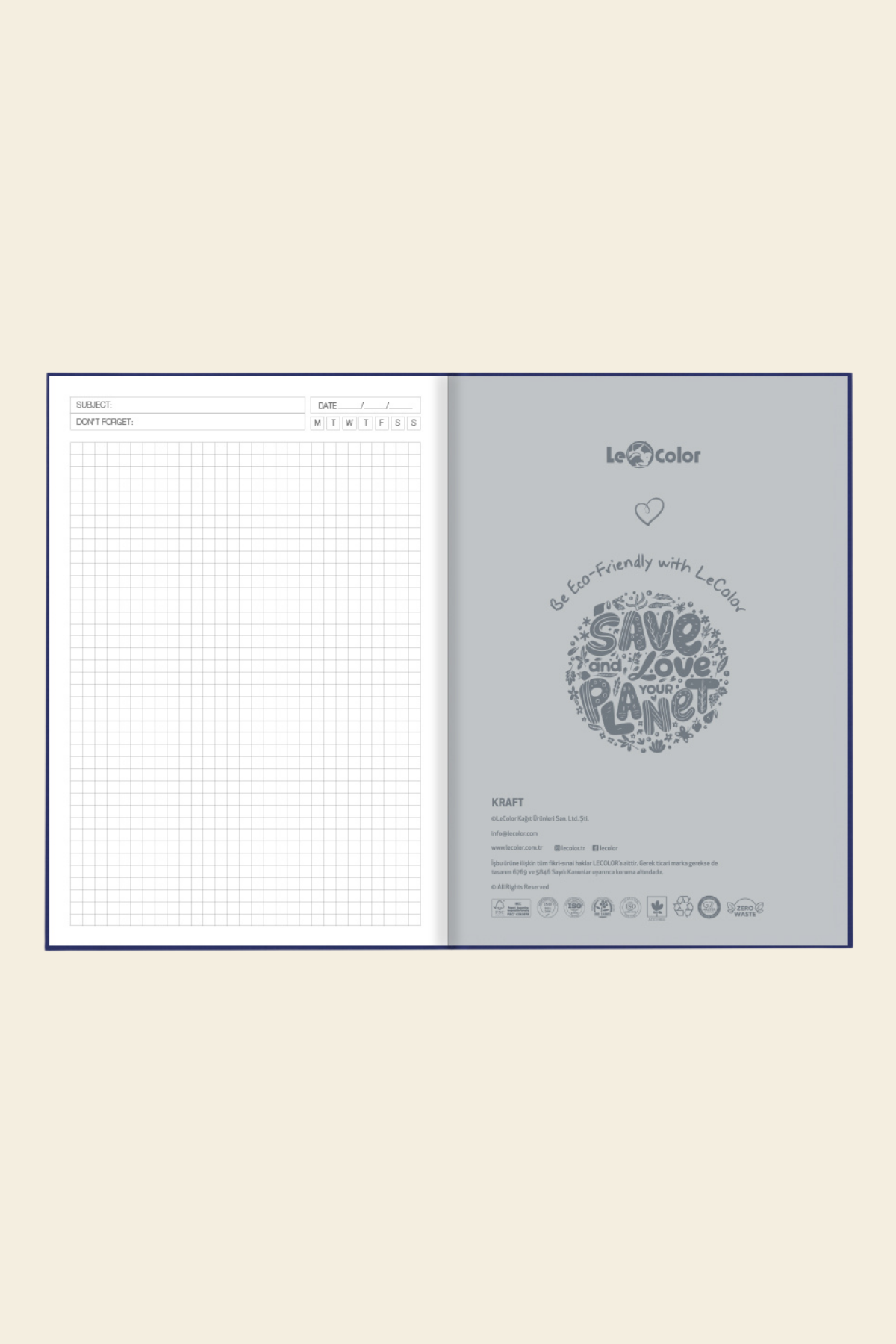 Kraft Ofis Defter Çizgili Kahve